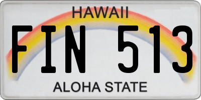 HI license plate FIN513