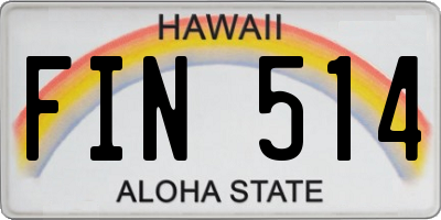 HI license plate FIN514