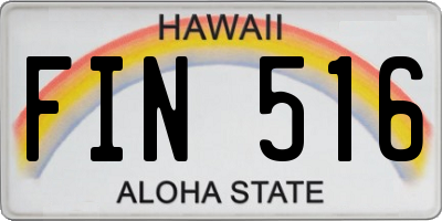 HI license plate FIN516
