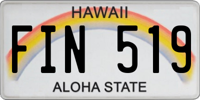 HI license plate FIN519