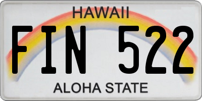 HI license plate FIN522