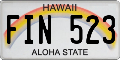 HI license plate FIN523