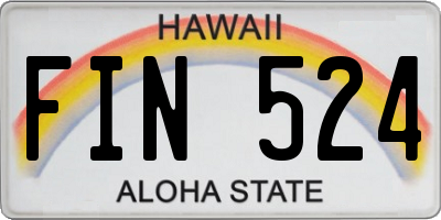 HI license plate FIN524