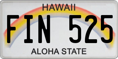 HI license plate FIN525