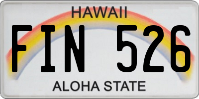 HI license plate FIN526