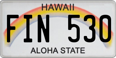HI license plate FIN530