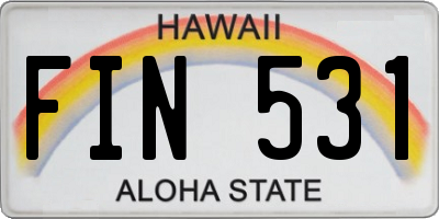 HI license plate FIN531
