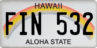 HI license plate FIN532