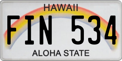 HI license plate FIN534