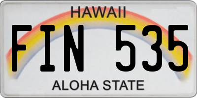 HI license plate FIN535
