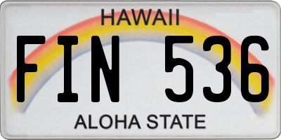 HI license plate FIN536