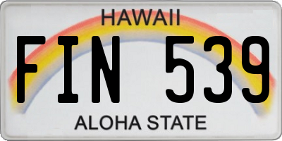 HI license plate FIN539