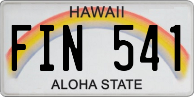 HI license plate FIN541