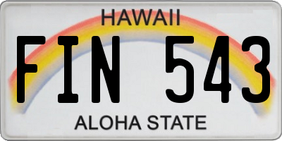 HI license plate FIN543