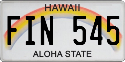 HI license plate FIN545