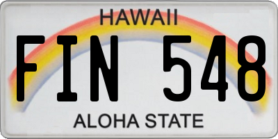 HI license plate FIN548