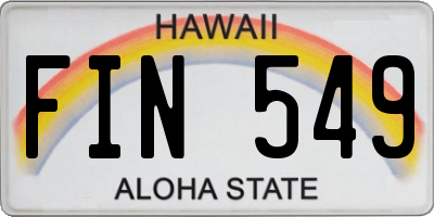 HI license plate FIN549
