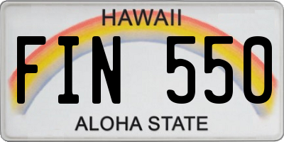 HI license plate FIN550