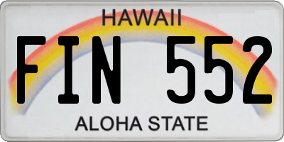 HI license plate FIN552