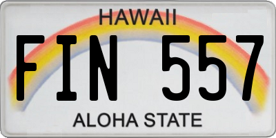 HI license plate FIN557