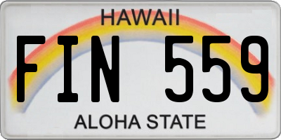 HI license plate FIN559
