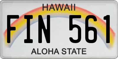 HI license plate FIN561