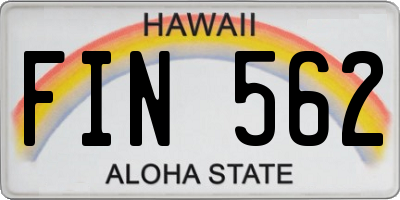 HI license plate FIN562