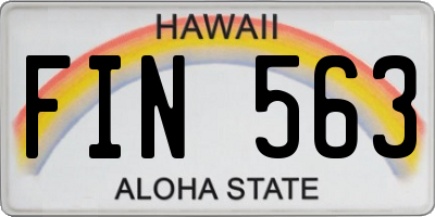 HI license plate FIN563