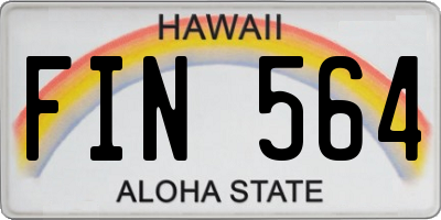 HI license plate FIN564