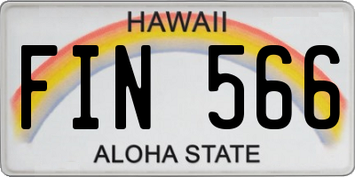 HI license plate FIN566