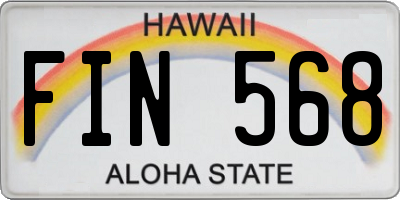 HI license plate FIN568