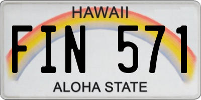 HI license plate FIN571