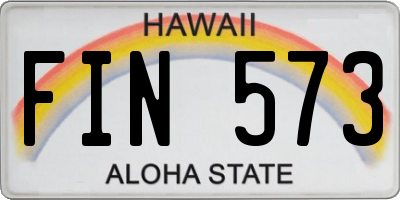 HI license plate FIN573