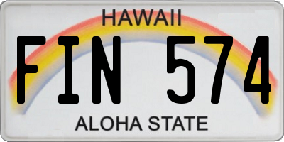 HI license plate FIN574