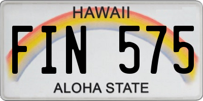 HI license plate FIN575