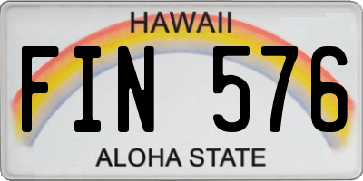 HI license plate FIN576