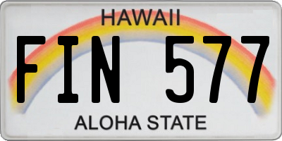 HI license plate FIN577