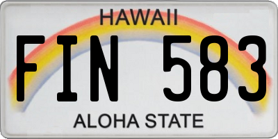 HI license plate FIN583