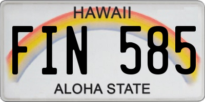 HI license plate FIN585