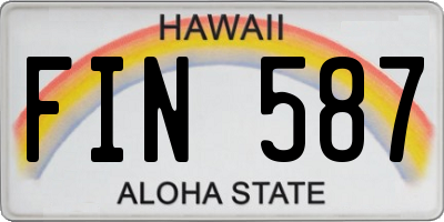 HI license plate FIN587