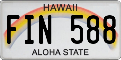 HI license plate FIN588