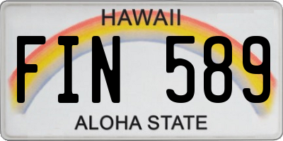HI license plate FIN589