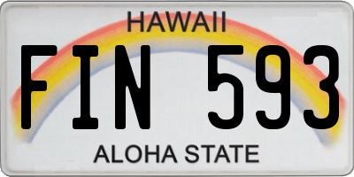 HI license plate FIN593