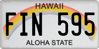 HI license plate FIN595