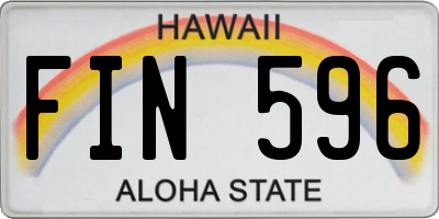 HI license plate FIN596