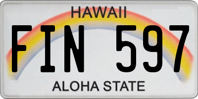 HI license plate FIN597