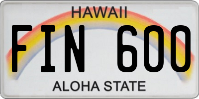 HI license plate FIN600