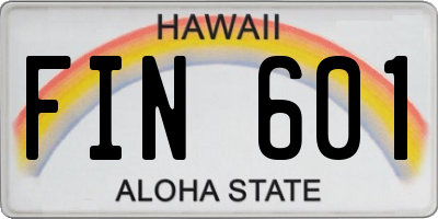 HI license plate FIN601