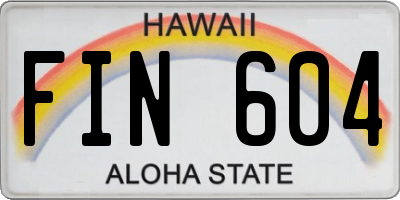 HI license plate FIN604