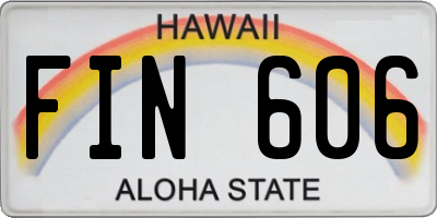 HI license plate FIN606